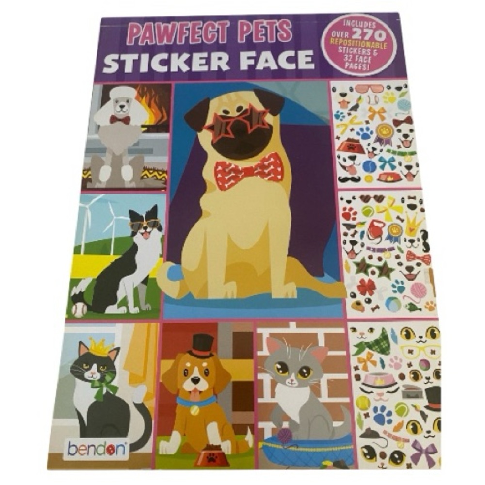 Bendon Pawfect Pets Sticker Face Book